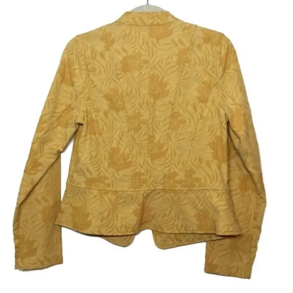YELLOW TAPESTRY LONG SLEEVES MILITARY JACKET SMALL - Picture 6 of 15
